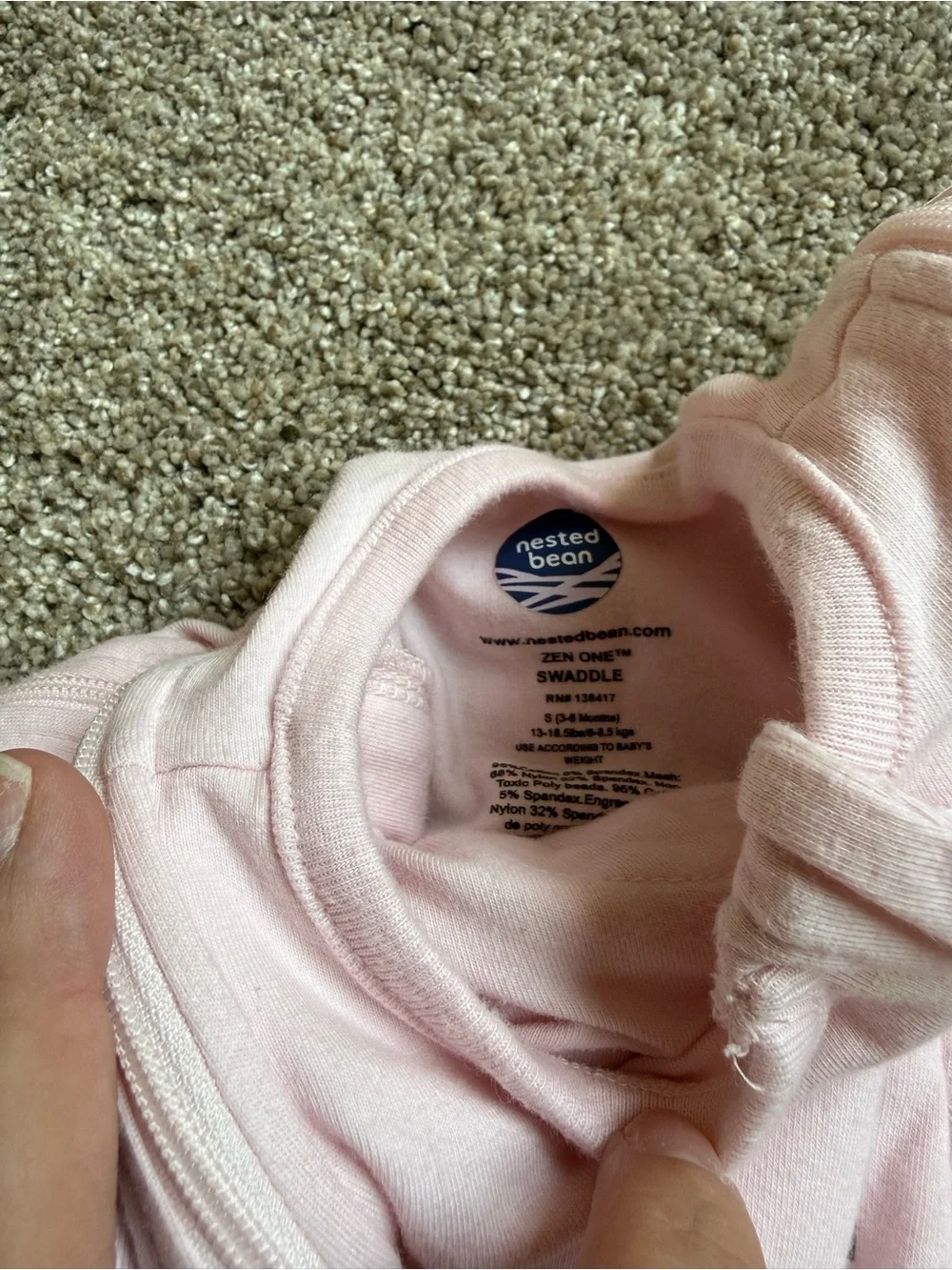Nested Bean Pink Baby Sleep Sack - Soft Zippered Swaddle